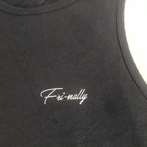 Navy Tank with open back.